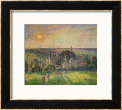 Landscape At Eragny: Church And Farm, 1895 by Camille Pissarro Pricing Limited Edition Print image