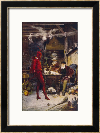 Mephistopheles Magically Summoned By The Scholar Faust Proposes A Deal by A. Jacomin Pricing Limited Edition Print image