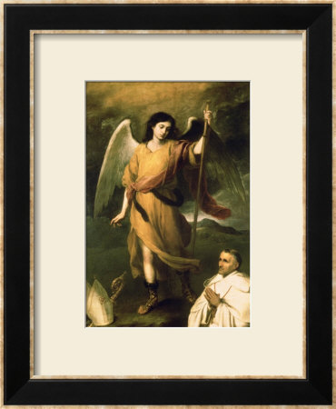 Archangel Raphael With Bishop Domonte by Bartolome Esteban Murillo Pricing Limited Edition Print image