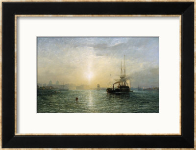 Evening On The Thames by James Francis Danby Pricing Limited Edition Print image