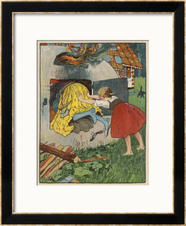 Gretel Seizes Her Opportunity And Pushes The Wicked Witch Into The Oven by Willy Planck Pricing Limited Edition Print image