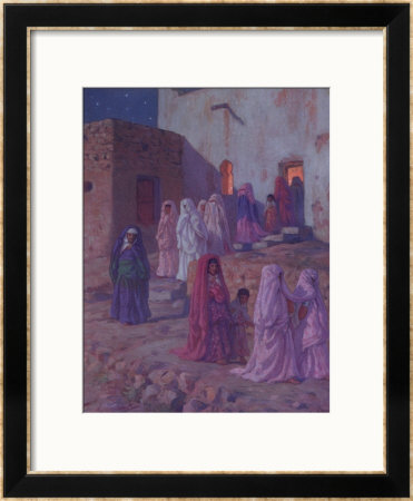 Muslims Leaving The Village Mosque On The Eve Of Mouled by Etienne Alphonse Dinet Pricing Limited Edition Print image