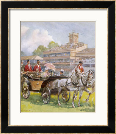 King George And Mary Attend Ascot, They Ride Along The Course In A Carriage by C.E. Turner Pricing Limited Edition Print image