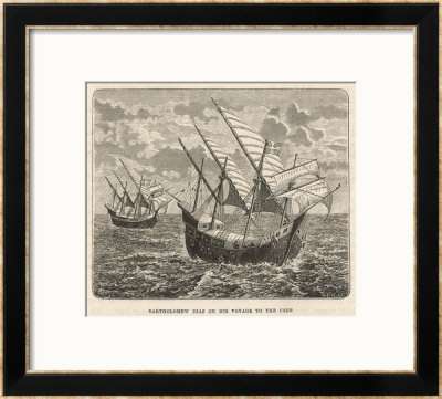Bartholomew Diaz Portuguese Navigator Sails To The Cape by A. Fieg Pricing Limited Edition Print image
