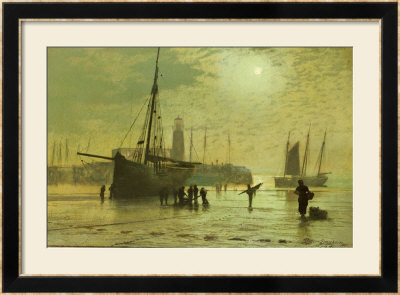 The Lighthouse At Scarborough, 1877 by John Atkinson Grimshaw Pricing Limited Edition Print image