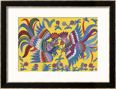 Chicken Fight by Pang Gui Chen Pricing Limited Edition Print image