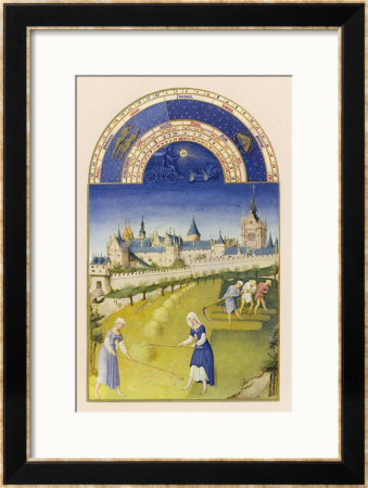 June Making Hay Within Sight Of The Royal Palace At Paris The Sainte Chapelle And The Conciergerie by Pol De Limbourg Pricing Limited Edition Print image