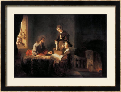 Christ In The House Of Martha And Mary by Rembrandt Van Rijn Pricing Limited Edition Print image