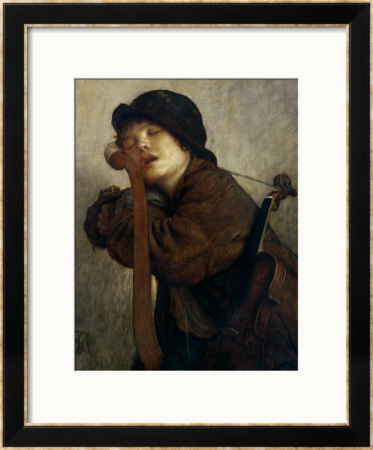 The Little Violinist Sleeping, 1883 by Ernest Antoine Hebert Pricing Limited Edition Print image