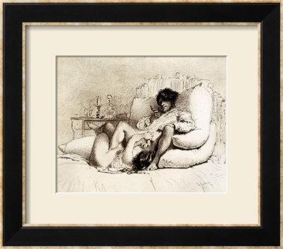 Woman Masturbating A Man On A Bed, Plate 18 From Liebe, Published 1901 In Leipzig by Mihaly Von Zichy Pricing Limited Edition Print image