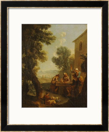 Peasants Drinking By A Farmhouse by Paolo Monaldi Pricing Limited Edition Print image