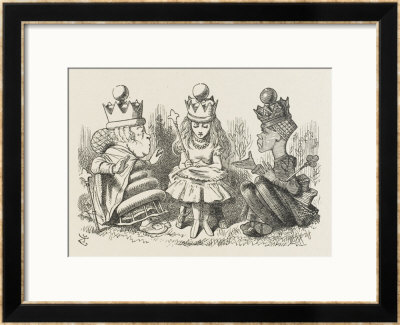 Two Queens Alice With The Two Queens by John Tenniel Pricing Limited Edition Print image