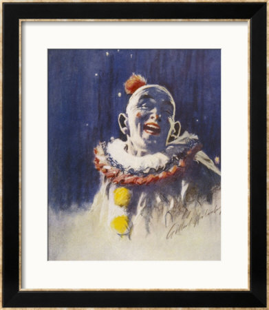 Portrait Of A Laughing Clown In His Full Costume At Bertram Mills Circus by Gilbert Holiday Pricing Limited Edition Print image