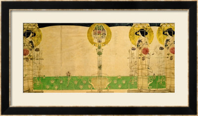 Design For Mural Decoration Of The First Floor Room Of Miss Cranston's Buchanan Street Tearooms by Charles Rennie Mackintosh Pricing Limited Edition Print image