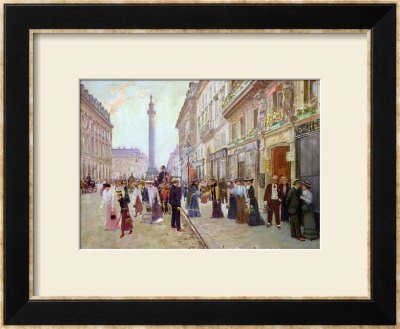 Workers Leaving The Maison Paquin, In The Rue De La Paix, Circa 1900 by Jean Béraud Pricing Limited Edition Print image