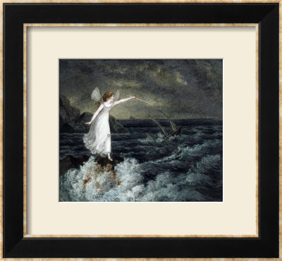 A Fairy Waving Her Magic Wand Across A Stormy Sea by Amelia Jane Murray Pricing Limited Edition Print image