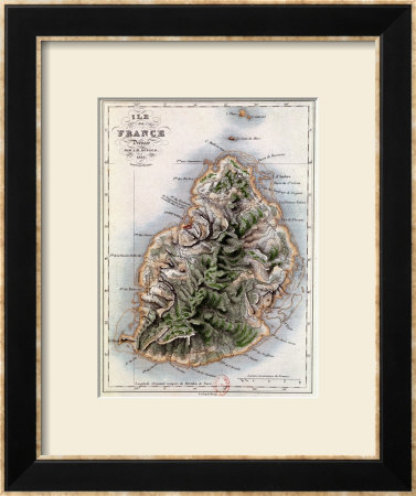 Map Of Mauritius, Illustration From Paul Et Virginie By Henri Bernardin De Saint-Pierre, 1836 by A.H. Dufour Pricing Limited Edition Print image