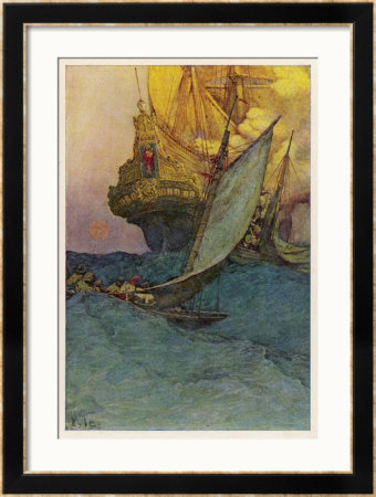 Pirates Attacking A Spanish Galleon In The West Indies by Howard Pyle Pricing Limited Edition Print image