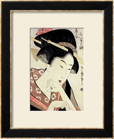 Bust Portrait Of The Heroine Kioto Of The Itoya by Utamaro Kitagawa Pricing Limited Edition Print image