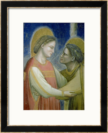The Visitation, Detail Of The Virgin Embracing St. Elizabeth, Circa 1305 by Giotto Di Bondone Pricing Limited Edition Print image