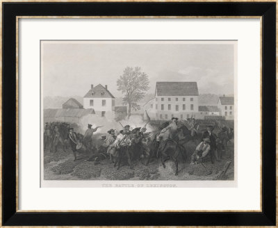 At Lexington Massachusetts Minutemen Resist British Marching To Seize Stores At Concord by Alonzo Chappel Pricing Limited Edition Print image