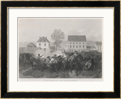 At Lexington Massachusetts Minutemen Resist British Marching To Seize Stores At Concord by Alonzo Chappel Pricing Limited Edition Print image