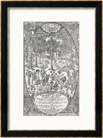 Title Page From Paradisi Sole; Paradisus Terrestris, 1629 by John Parkinson Pricing Limited Edition Print image