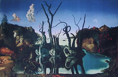 Cygnes Reflechis En Elephants by Salvador Dali Pricing Limited Edition Print image