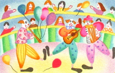 Les Clowns Musiciens by Valerie Hermant Pricing Limited Edition Print image
