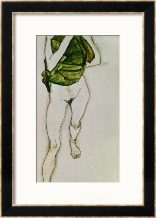 Striding Torso In Green Shirt, 1913 by Egon Schiele Pricing Limited Edition Print image