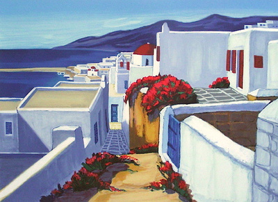 Mykonos : Floraison En Mer Egée by Jean Claude Quilici Pricing Limited Edition Print image