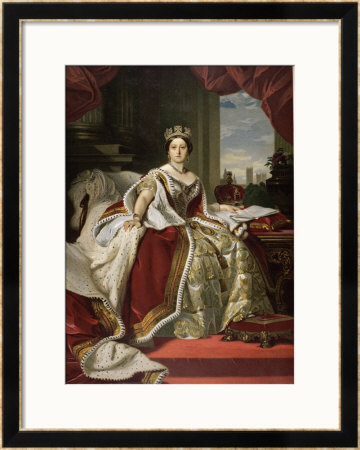 Queen Victoria Of England In Her Coronation Robes by Franz Xavier Winterhalter Pricing Limited Edition Print image