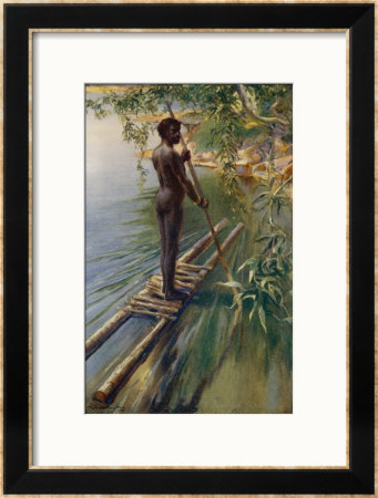 Simple Raft Used By Native Australians by Alec Ball Pricing Limited Edition Print image