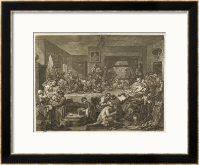 Two Whig Candidates Give A Banquet To Supporters While Tories Demonstrate Outside by William Hogarth Pricing Limited Edition Print image