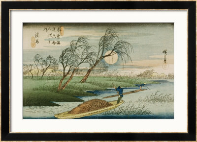 Full Moon At Seba, From The Series 69 Stations Of The Kisokaido, Circa 1837-42 by Ando Hiroshige Pricing Limited Edition Print image