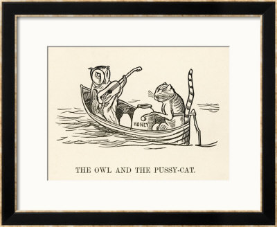 The Owl And The Pussy-Cat Went To Sea In A Beautiful Pea- Green Boat by Edward Lear Pricing Limited Edition Print image