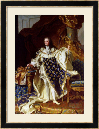 Portrait Of Louis Xv (1715-74) In His Coronation Robes, 1730 by Hyacinthe Rigaud Pricing Limited Edition Print image