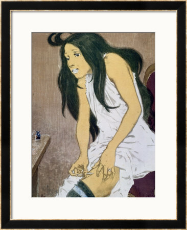 A Drug Addict Injecting Herself, Early 20Th Century by Eugene Grasset Pricing Limited Edition Print image