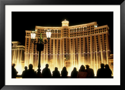 Spectators Watch The Water Fountain Show At The Bellagio Hotel And Casino In Las Vegas, Nevada, Usa by Brent Bergherm Pricing Limited Edition Print image