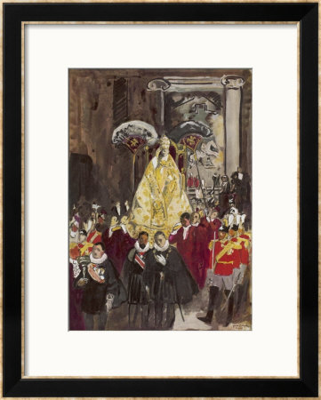 Pope In Procession by Yves Brayer Pricing Limited Edition Print image