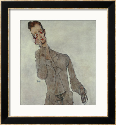 Portrait Of Painter Karl Zakovsek, 1910 by Egon Schiele Pricing Limited Edition Print image