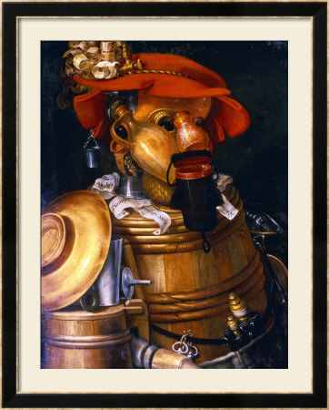 The Waiter: An Anthropomorphic Assembly Of Objects Related To Winemaking by Giuseppe Arcimboldo Pricing Limited Edition Print image