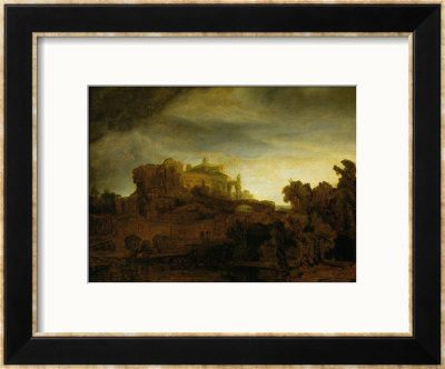 Castle At Twilight, 1640 by Rembrandt Van Rijn Pricing Limited Edition Print image