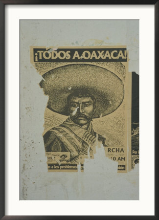 Weathered Street Poster Depicting Pancho Villa, Oaxaca, Mexico by Judith Haden Pricing Limited Edition Print image