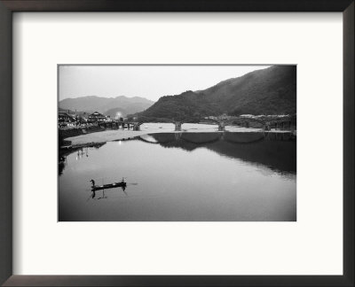 Fishermen And Historic Bridge, Iwakuni, Japan by Walter Bibikow Pricing Limited Edition Print image