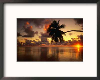 Sunrise Over Aitutaki Lagoon, Aitutaki, Southern Group, Cook Islands by Peter Hendrie Pricing Limited Edition Print image