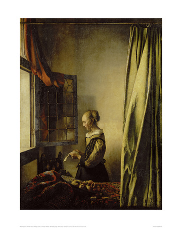 Woman Reading A Letter At An Open Window by Johannes Vermeer Pricing Limited Edition Print image