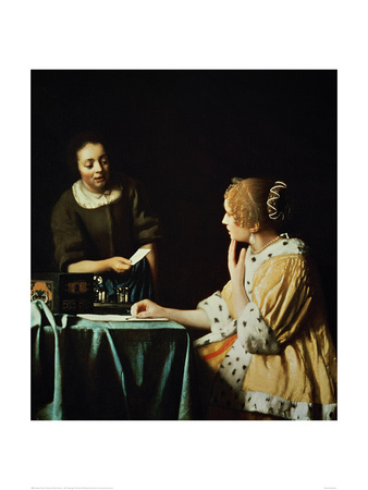 Woman With Maid And Letter by Johannes Vermeer Pricing Limited Edition Print image