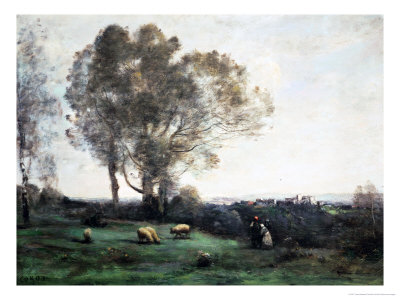 Pastoral Scene by Jean-Baptiste-Camille Corot Pricing Limited Edition Print image