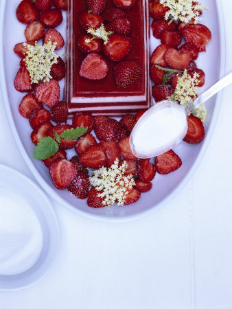 Sprinkling Strawberry Buttermilk Jelly With Sugar by Jörn Rynio Pricing Limited Edition Print image